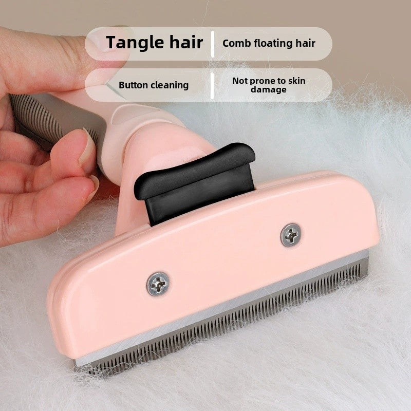 Pink pet grooming brush