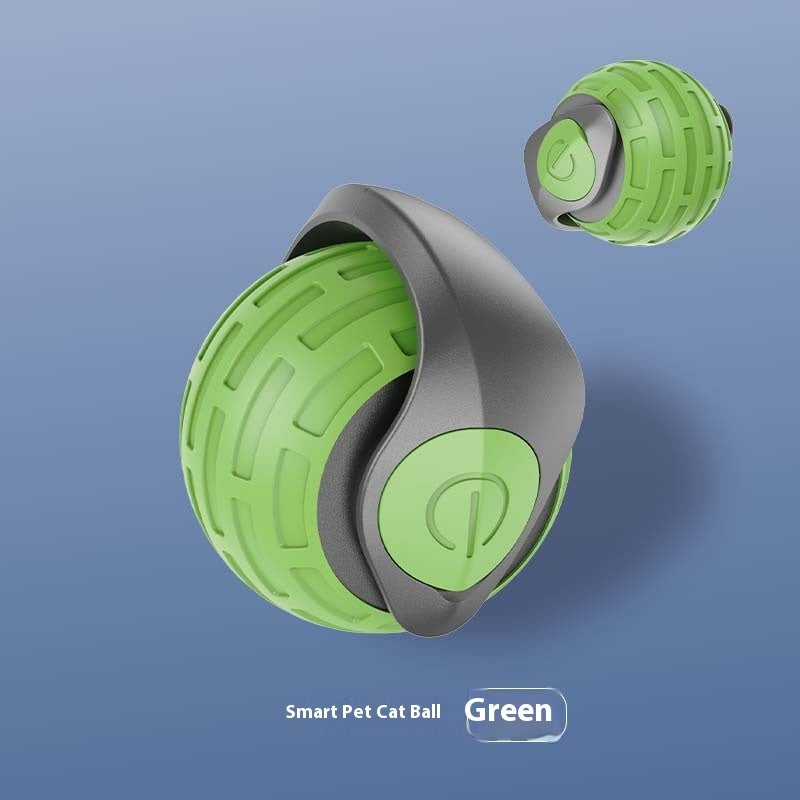 Green and gray smart pet cat ball
