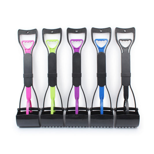 Set of long handle pet toilet clamps in multiple colors – pink, green, blue, purple, black – durable ABS material