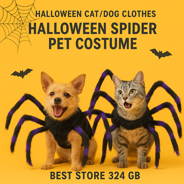 🎃🕷️ Halloween Spider Costume for Cats & Dogs – Fun, Spooky, and Adorable!
