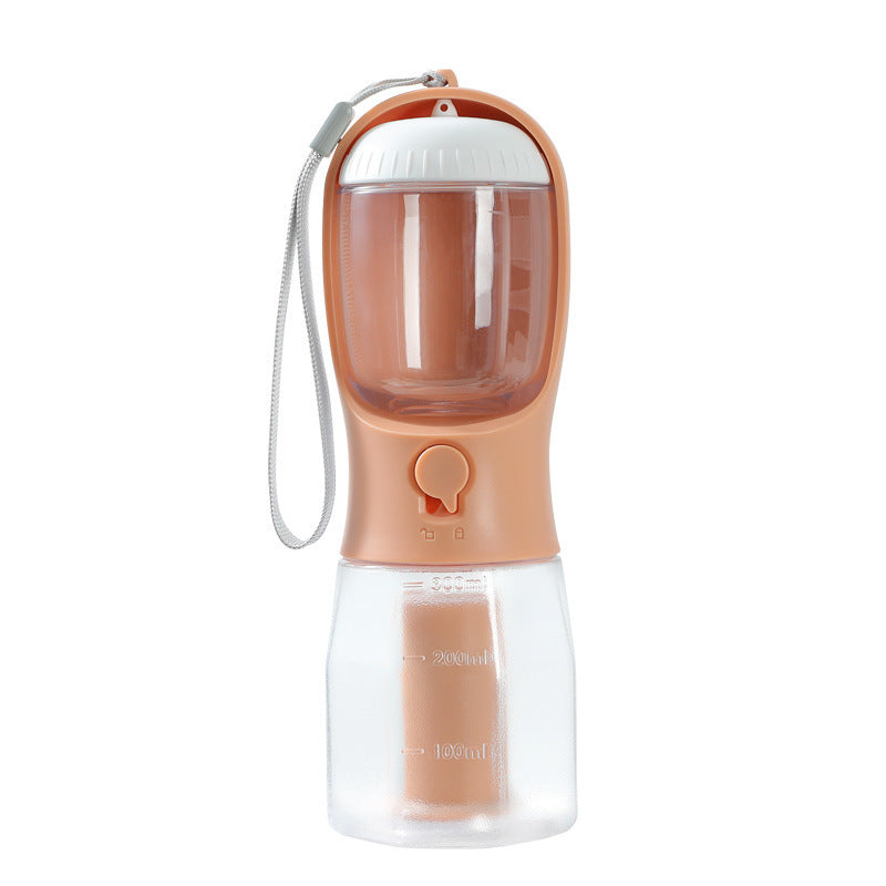 3-in-1 Dog Water Bottle with Food Container & Waste Bag Holder – Portable Multi-Functional Pet Travel Cup