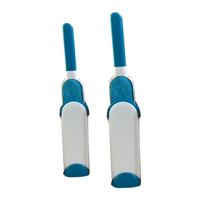 Two blue and white pet grooming tools