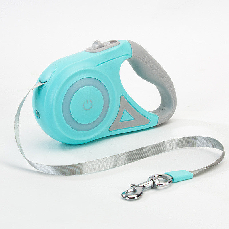 Retractable Dog Leash with Collar & Spotlight – Automatic Pet Traction Rope for Small & Medium Dogs