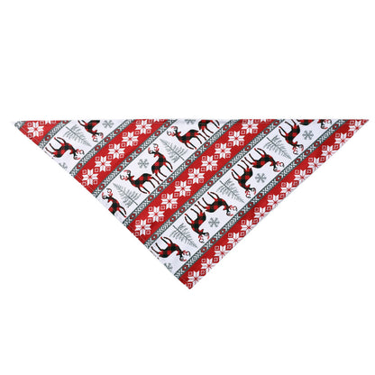 Dog bandana with Christmas-themed pattern on a white background