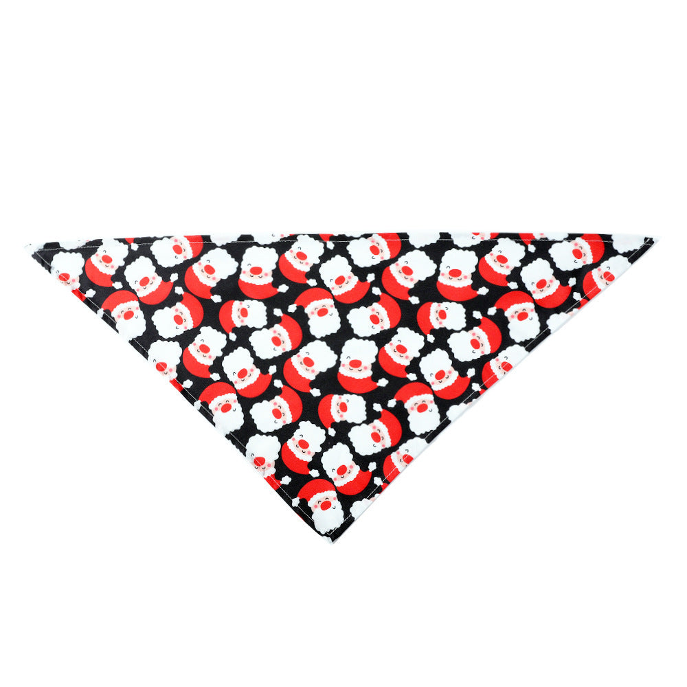 Dog bandana with Santa Claus pattern on a white background