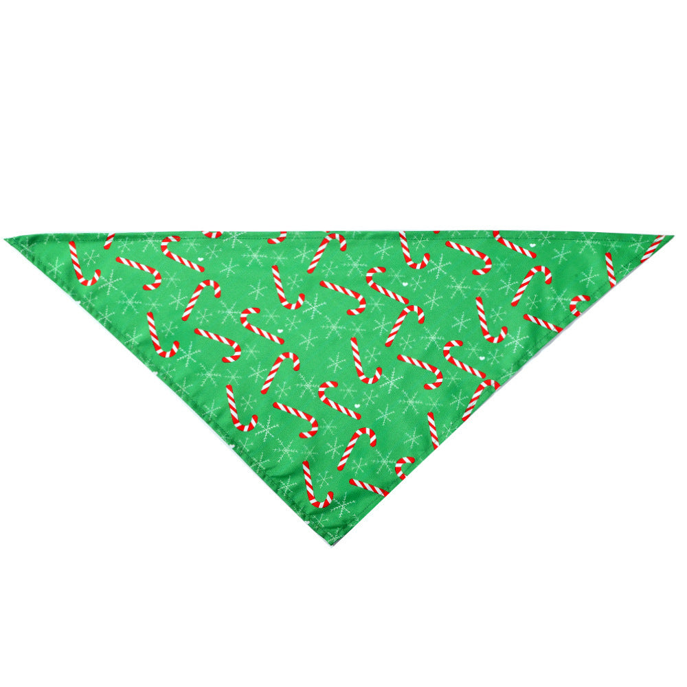 Green bandana with candy cane pattern on a white background