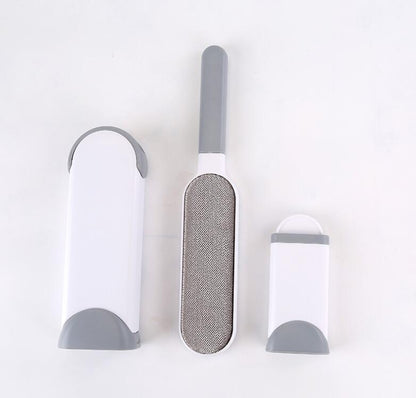 Set of three grooming tools with gray and white design
