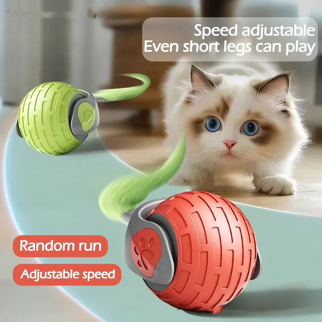 Interactive Cat Toy Ball – Smart Electric Rolling Teaser, USB Rechargeable Automatic Play Toy for Kittens & Pets