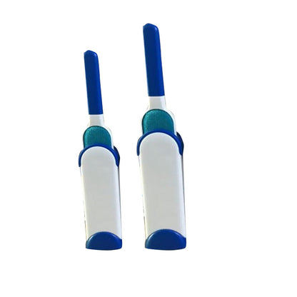 Two blue and white cleaning tools