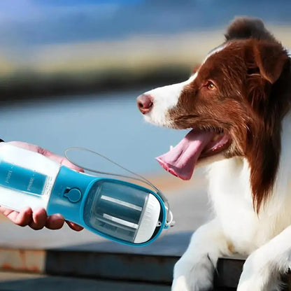 3-in-1 Dog Water Bottle with Food Container & Waste Bag Holder – Portable Multi-Functional Pet Travel Cup