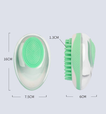 2-in-1 Dog & Cat Bath Brush | Soft Silicone Grooming & Massage Comb for Pets