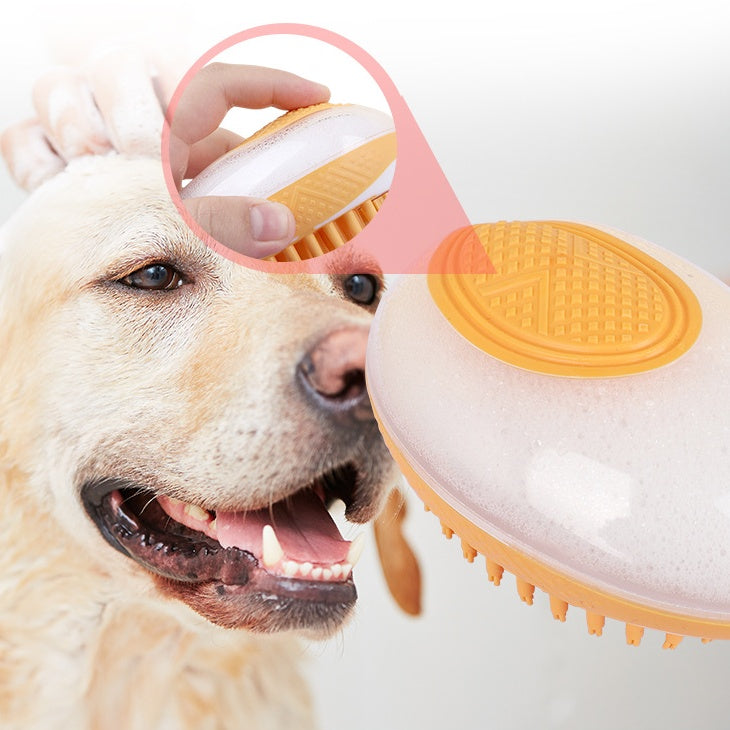 2-in-1 Dog & Cat Bath Brush | Soft Silicone Grooming & Massage Comb for Pets
