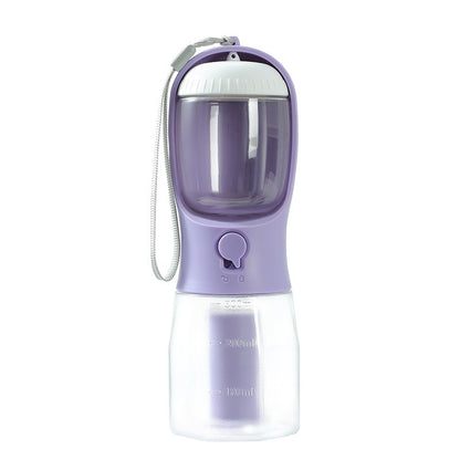 3-in-1 Dog Water Bottle with Food Container & Waste Bag Holder – Portable Multi-Functional Pet Travel Cup