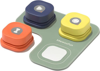 MEWOOFUN Dog Talking Buttons Set – 3 Recordable Communication Buttons for Training & Pet Interaction