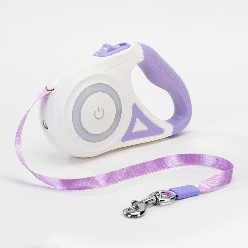 Retractable Dog Leash with Collar & Spotlight – Automatic Pet Traction Rope for Small & Medium Dogs